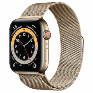 Apple Watch S6 GPS + Cellular, 44mm Gold Stainless Steel Case with Gold Milanese 