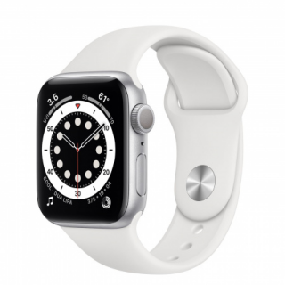 Apple Watch S6 GPS, 40mm Silver Aluminium Case with White Sport Band - Regular 