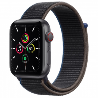 Apple Watch SE GPS + Cellular, 44mm Space Gray Aluminium Case with Charcoal Spor Mobil