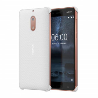 Nokia 6 muanyag hátlap, karbon mintás, Fehér 