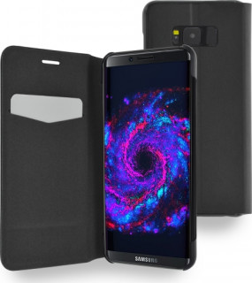 AZURI kinyitható tok-kitámasztó funkcióval-fekete-Samsung G950 Galaxy S8 Mobil