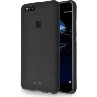 AZURI muanyag hátlap érdes tapintású-fekete-Huawei P10 Lite Mobil