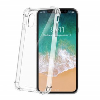 Celly iPhone X színes keretu hátlap, Átlátszó 