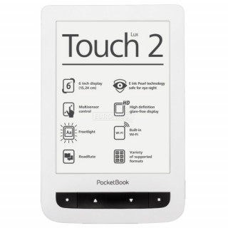 PocketBook Touch Lux 3   E-Book olvasó fehér Több platform