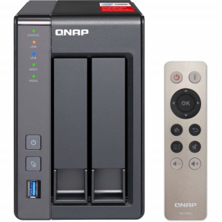 Qnap 2-Bay NAS, Intel Celeron Quad-Core 2.0GHz (up to 2.42GHz), 2GB DDR3L RAM (m PC