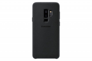 Samsung Galaxy S9+ Alcantara bőr hátlap, Fekete Mobil