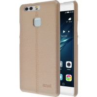 AZURI hátlapra tehető,varrott bőrtok-beige-Huawei P9 