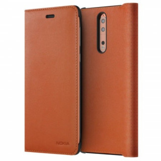 Nokia 8 book cover bőr tok, Barna Mobil