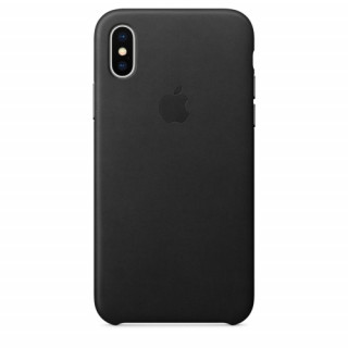 Apple iPhone X bőr hátlap, Fekete Mobil