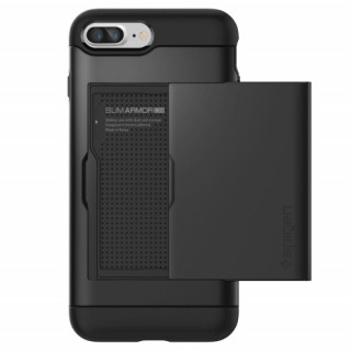 Spigen Slim Armor CS hátlap, iPhone 8/7+, Fekete Mobil