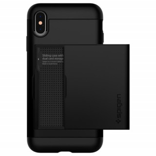 Spigen Slim Armor CS hátlap, iPhone XS Max, Fekete Mobil