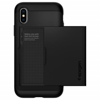 Spigen Slim Armor CS hátlap, iPhone XS, Fekete 