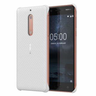 Nokia 5 műanyag hátlap, karbont mintás, Fehér Mobil