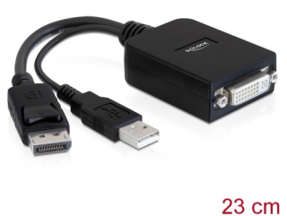 DELOCK ACTIVE Displayport USB A power -> DVI-I M/M adapter PC