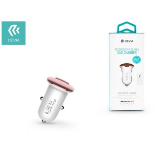 Devia ST326080 Mushroom QC3.0 18W univerzális USB rózsaarany autós gyorstöltő Mobil