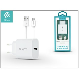 Devia ST301117 Smart 2.1A Micro USB fehér hálózati töltő Mobil