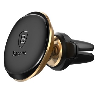 MOBIL-CASE Baseus  Magnetic Air Vent Car Mount Holder with cable clip Gold Mobil