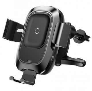 Baseus Car Mount 4-6,5" vezeték nélküli szellőzőrácsba rögzíthető fekete autós Qi töltő és telefontartó 