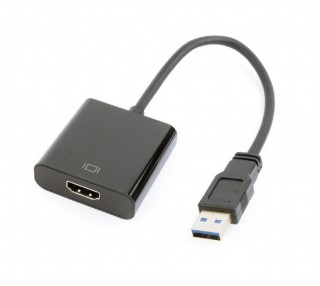 Gembird USB 3.0 A -> HDMI M/F adapter 0.2m fekete (használt) PC