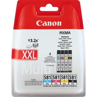 INK Canon CLI-581 XXL - Fekete Fotó, 4 színű szett 