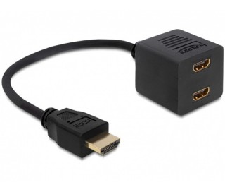 DELOCK Adapter HDMI High Speed with Ethernet 1x male > 2x female (65226) (Bontott) 