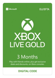 Microsoft Xbox Live Gold 3 Month Membership ESD Xbox One
