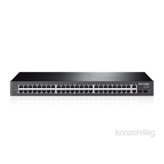 TP-Link TL-SL2452 48port LAN 10/100Mbps, 2 Gigabit, 2 miniGBIC menedzselhető rack switch 