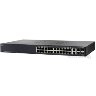 Cisco SF300-24PP 24port LAN 10/100Mbps POE+ 2port GE Uplink menedzselhető rack switch 