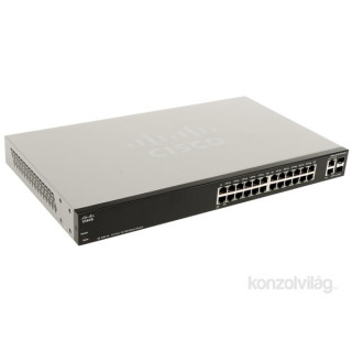 Cisco SF200-24 24 LAN 10/100Mbps, 2 miniGBIC Smart menedzselhető rack switch 