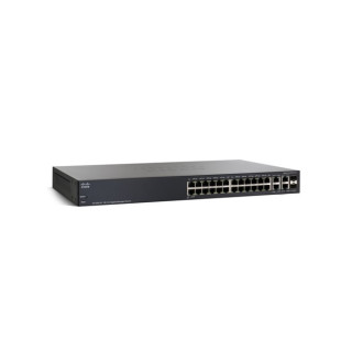 Cisco SG300-28 24 LAN 10/100/1000Mbps, 2 miniGBIC menedzselhető rack switch PC