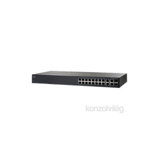 Cisco SG300-20 16 LAN 10/100/1000Mbps, 2 miniGBIC menedzselhető rack switch PC
