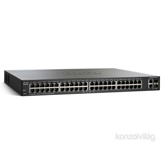 Cisco SF200-48P 48 LAN 10/100Mbps, 2 miniGBIC, 2 RJ45 Smart menedzselhető PoE switch PC