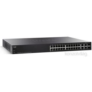 Cisco SF300-24MP 24 LAN 10/100Mbps, 2 miniGBIC, 2 RJ45 menedzselhető MaxPoE switch PC