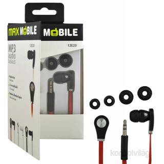 Max Mobile MP3 piros-fekete fülhallgató 