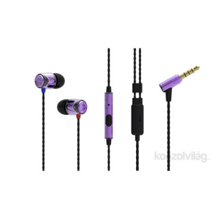 SoundMAGIC SM-E10S-04 E10S lila-fekete mikrofonos fülhallgató 
