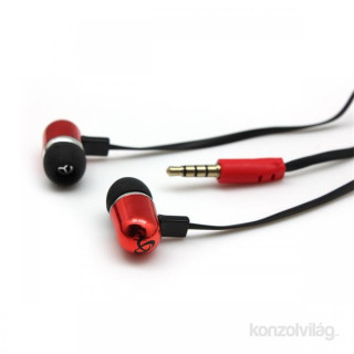 Sbox EP-044R piros mikrofonos fém fülhallgató 