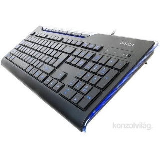 A4-Tech X-Slim KD-800L USB kék ledes HUN fekete billentyűzet PC